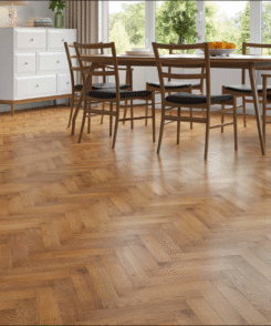 Roasted Brown Oak 18mm Herringbone Wood Floor | 0.78m? Pack Coverage