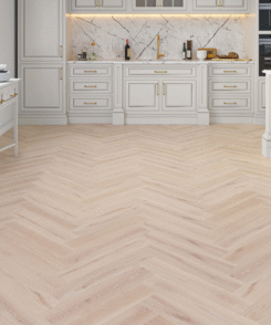 Whitewashed Light Brown Oak 8mm Herringbone LVT SPC Floor | 1.45m² Pack Coverage