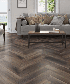Brown Black Oak 6.5mm Herringbone LVT SPC Floor | 2.05m² Pack Coverage