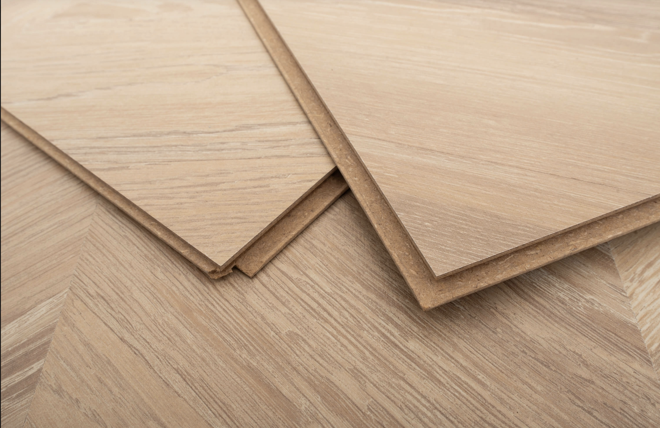 Light Brown Oak 8mm Chevron Laminate Floor | 1.8m² Pack Coverage