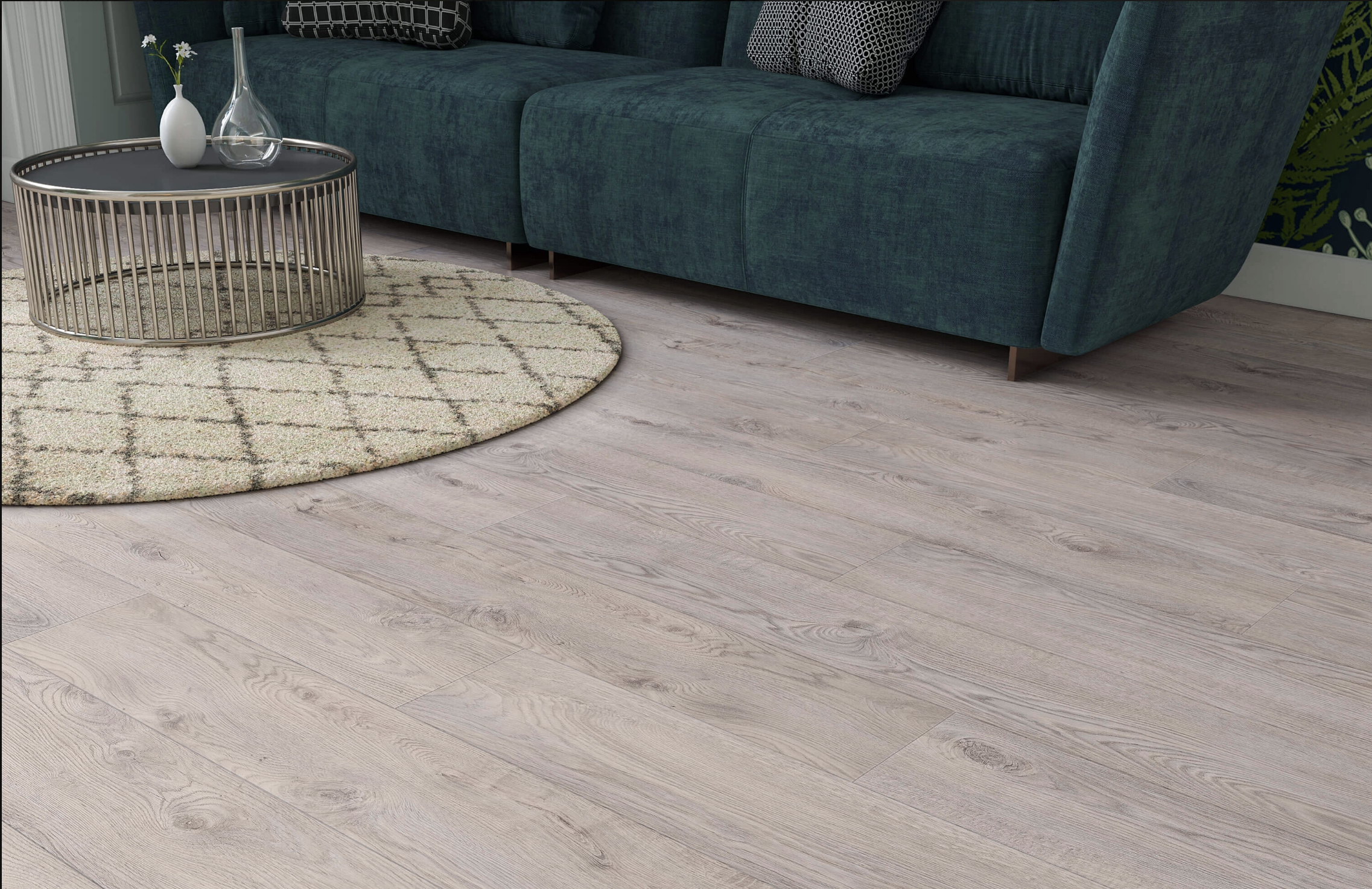 Cool Beige Oak 12mm  Laminate Floor | 1.35m² Pack Coverage