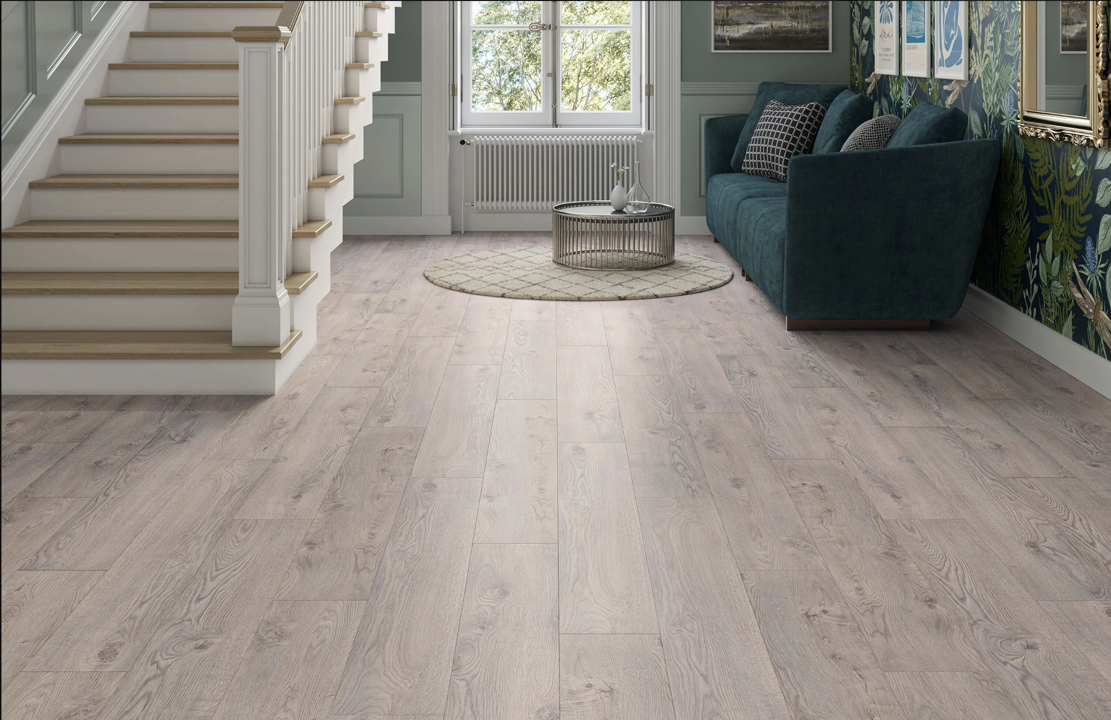 Cool Beige Oak 12mm  Laminate Floor | 1.35m² Pack Coverage