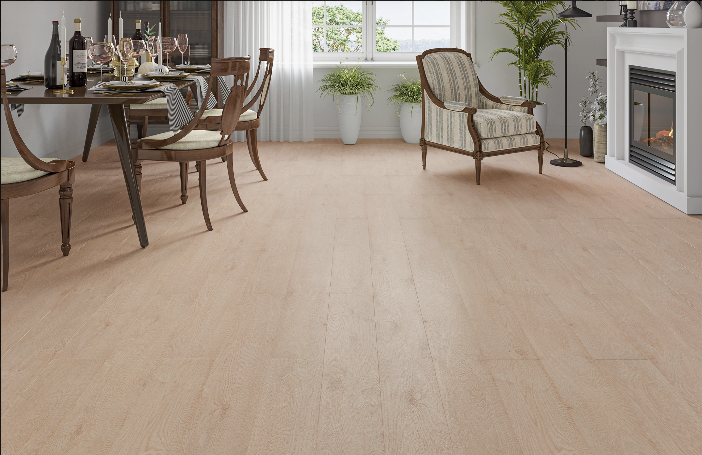 Natural Honey Brown Oak 12mm  Laminate Floor | 1.35m² Pack Coverage
