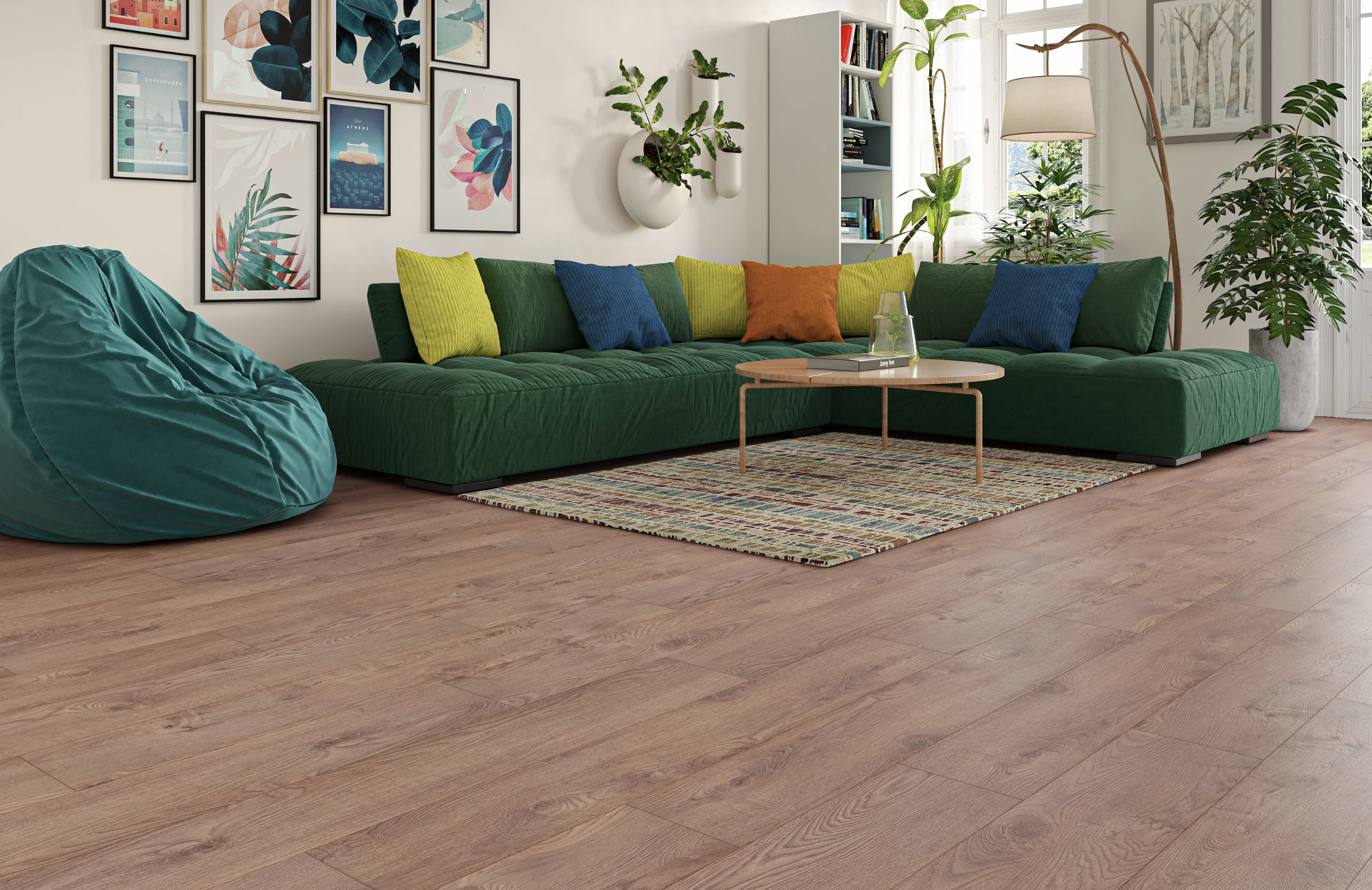 Chestnut Brown Oak 8mm Laminate Floor | 1.83m² Pack Coverage