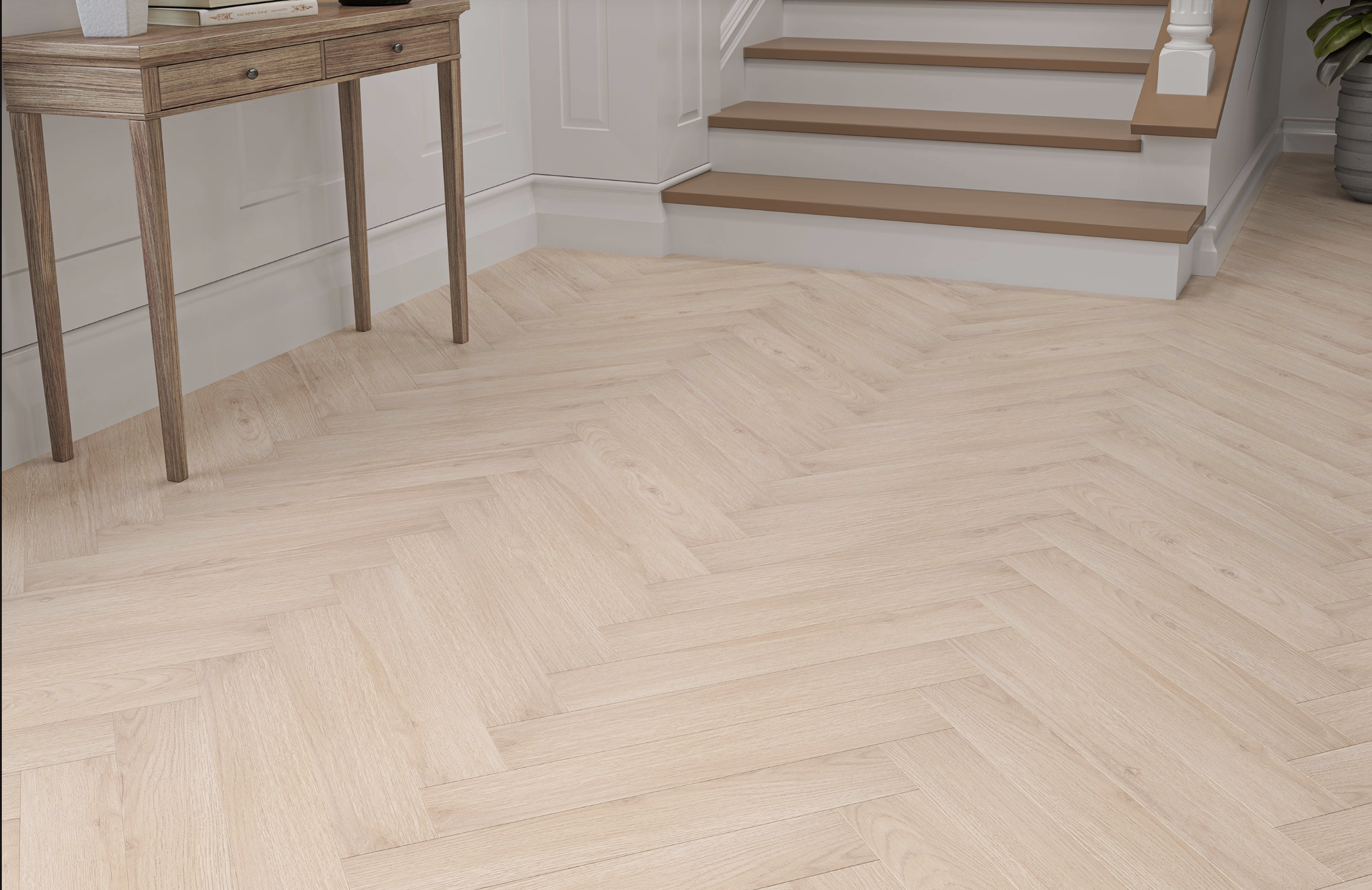 Grey Oak 8mm Herringbone Laminate Floor | 1.8m² Pack Coverage