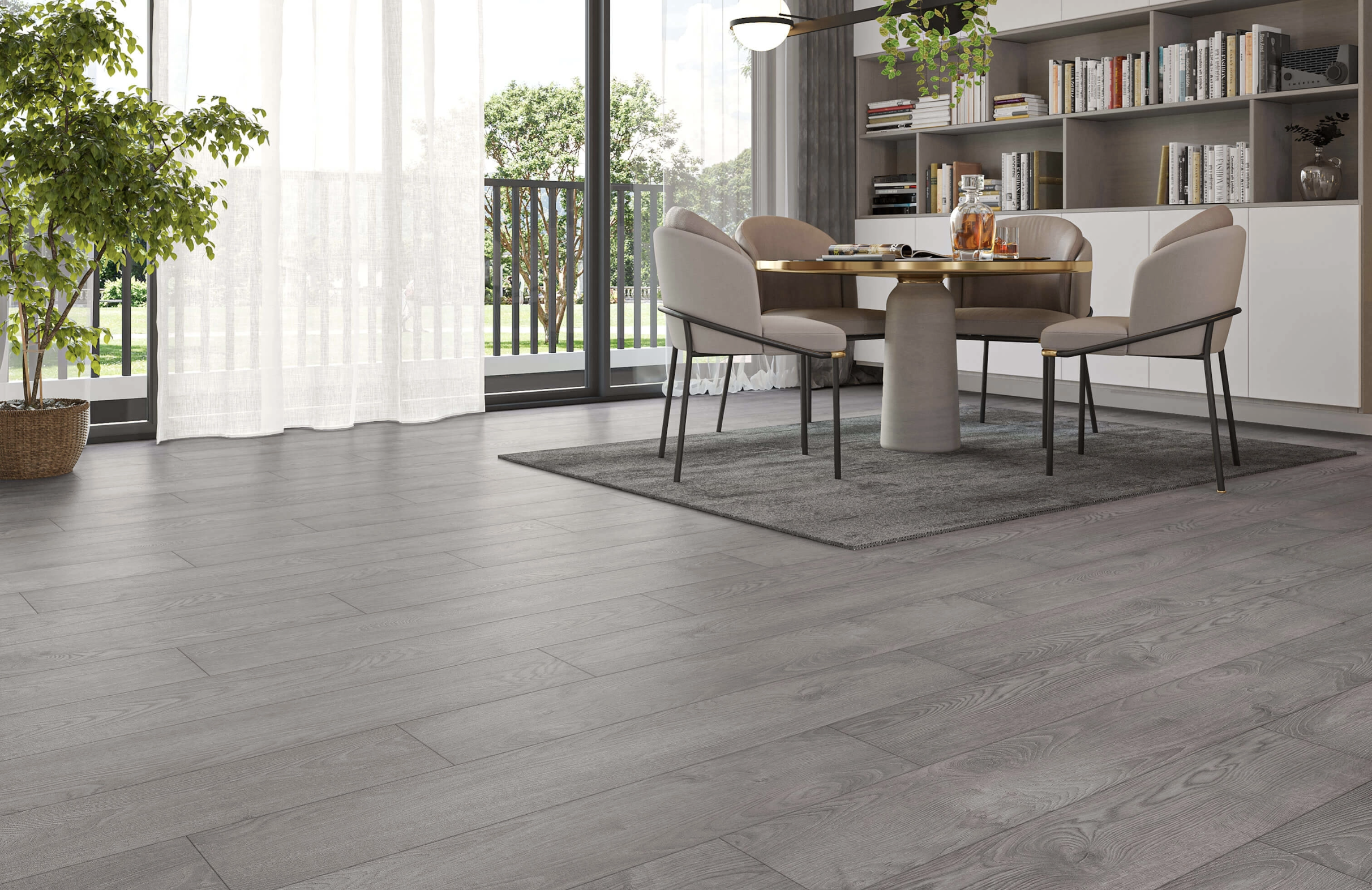 Medium Grey Oak 8mm Laminate Floor | 1.83m² Pack Coverage