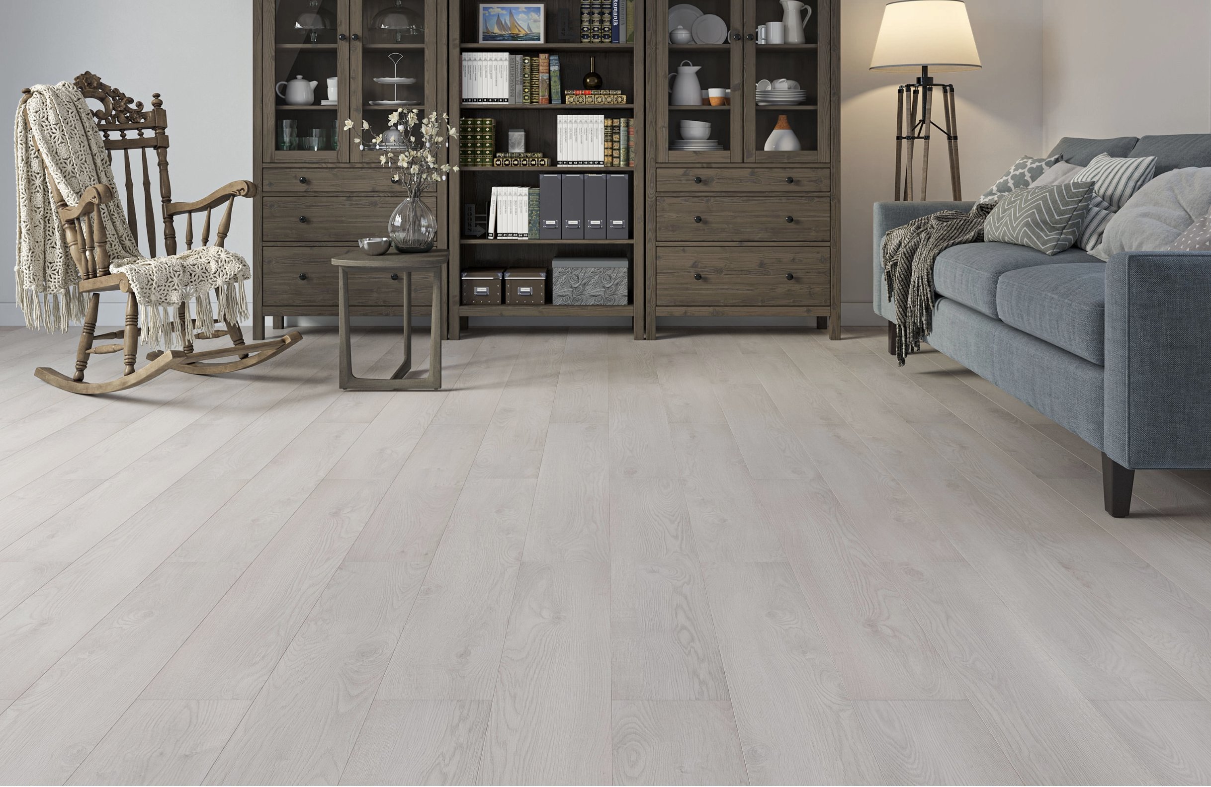 White Grey Oak 8mm Laminate Floor | 1.83m² Pack Coverage