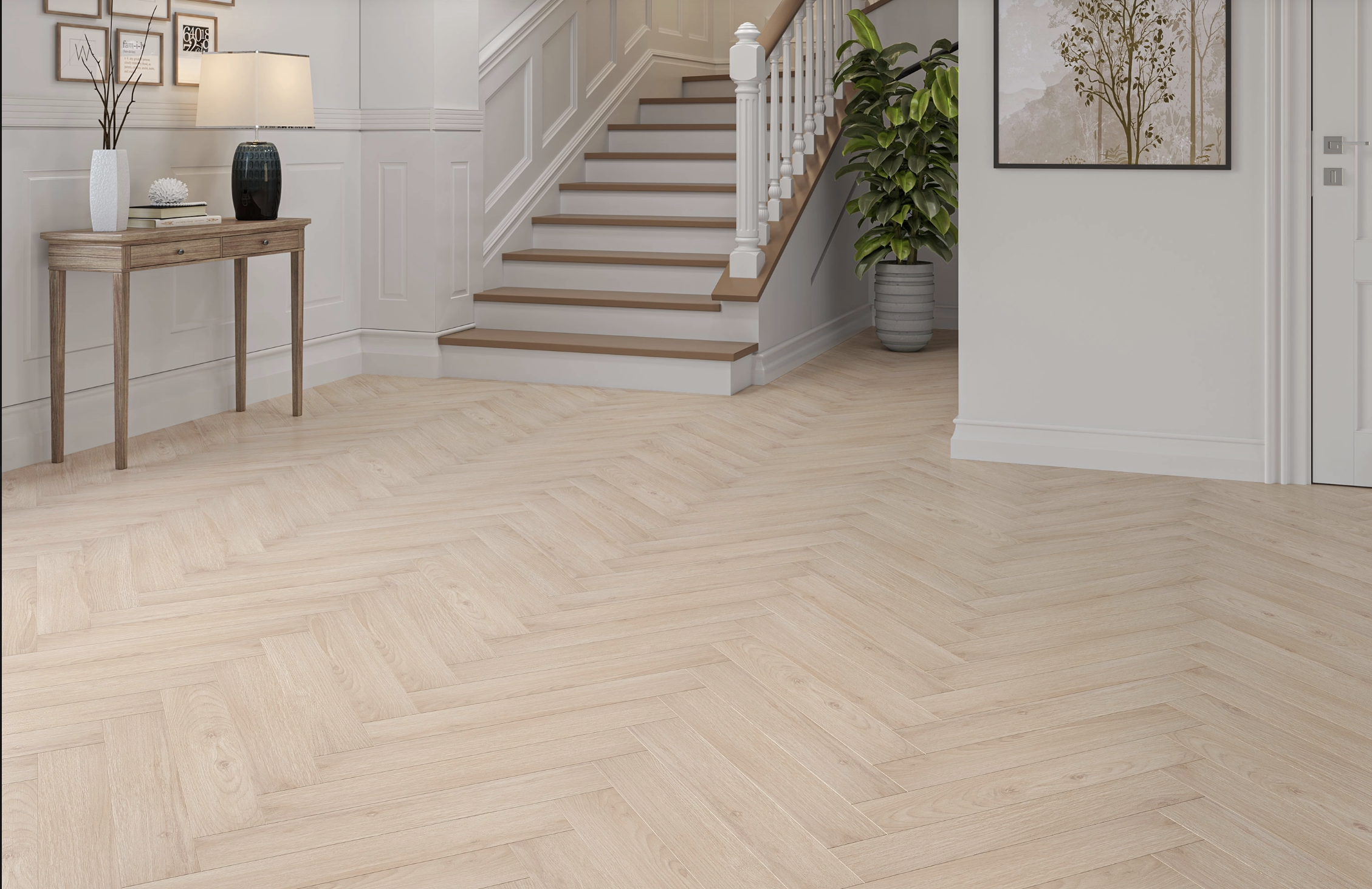 Grey Oak 8mm Herringbone Laminate Floor | 1.8m² Pack Coverage