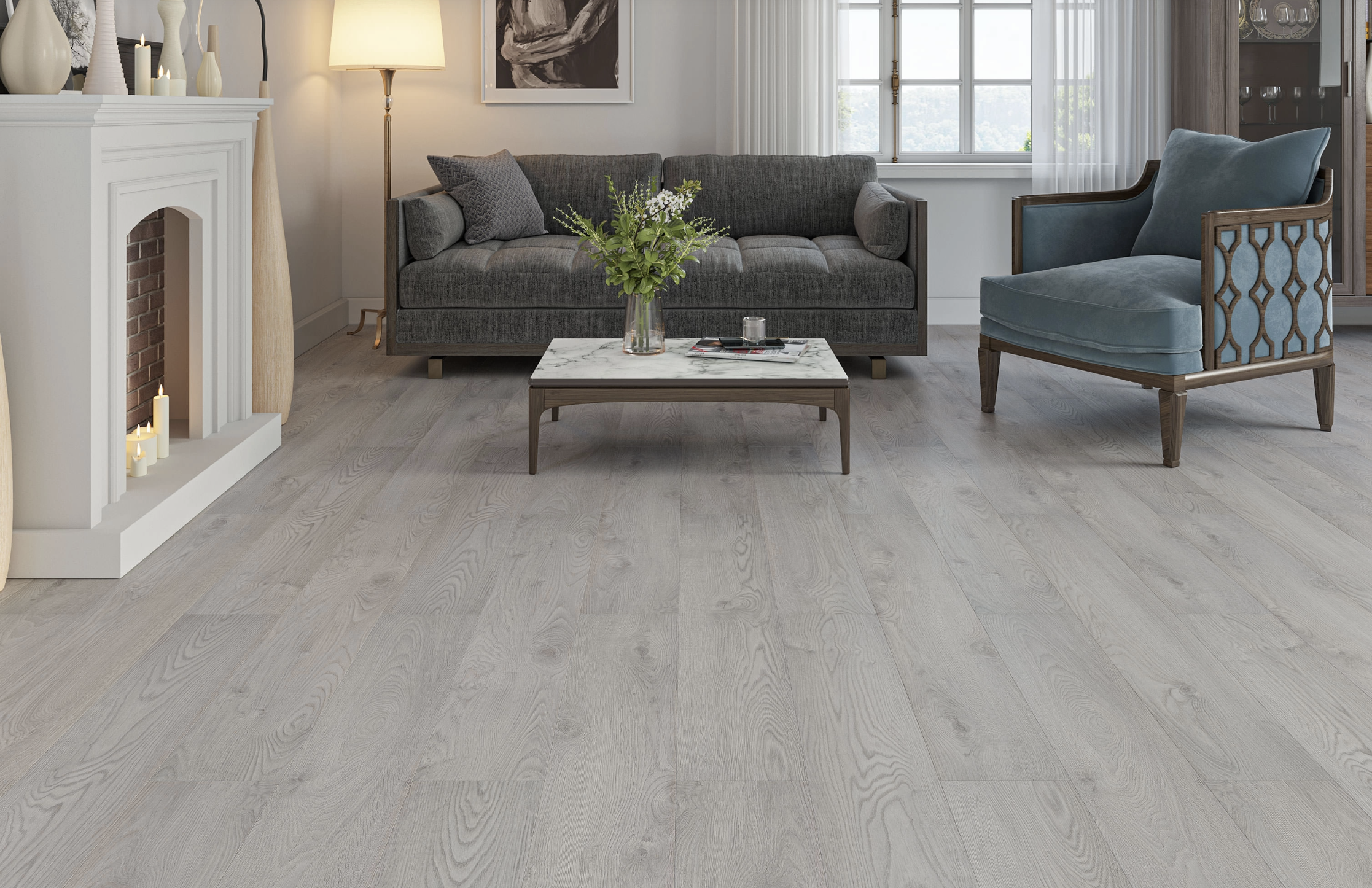 Cool Grey 8mm  Laminate Floor | 1.83m² Pack Coverage
